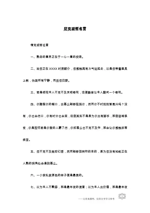 尼克胡哲名言 2