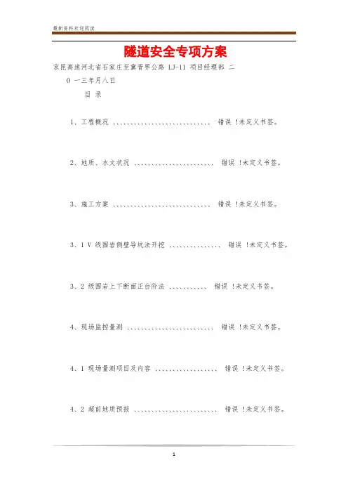隧道安全专项方案