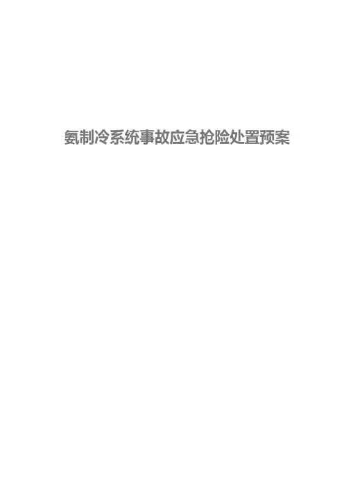 2016氨制冷系统事故应急预案课件