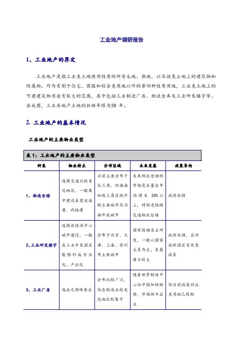 工业地产行业分析报告 定稿 