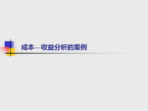 2019年-成本—收益分析的案例-PPT精选文档