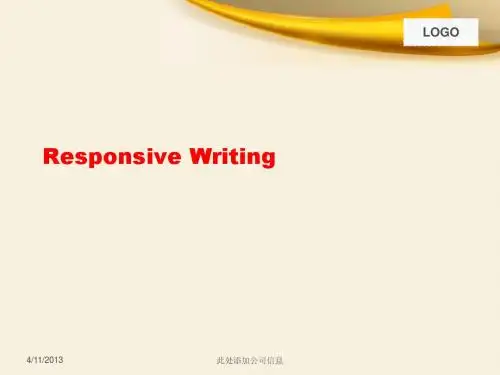 Responsive Writing-教案-Part I