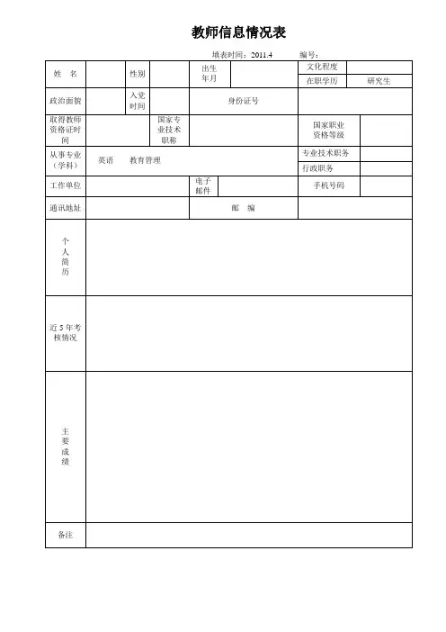 教师信息表