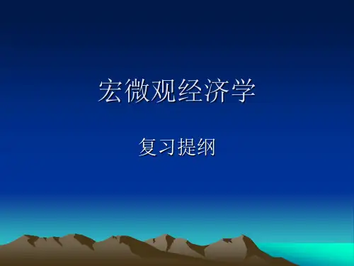 宏微观经济学复习提纲
