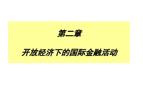 第二章开放经济下的国际金融活动