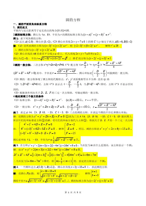 【高中数学】秒杀秘诀--圆的方程