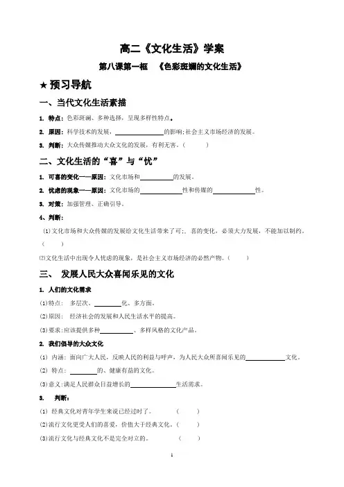 8.1  色彩斑斓的文化生活doc