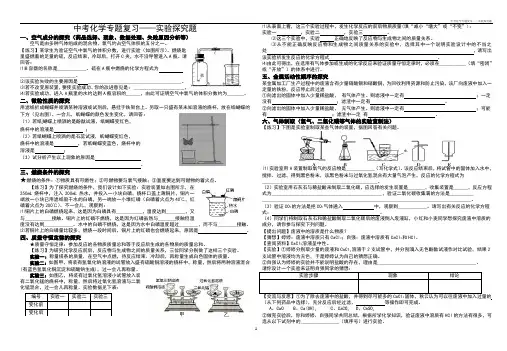 中考化学专题复习——实验探究题
