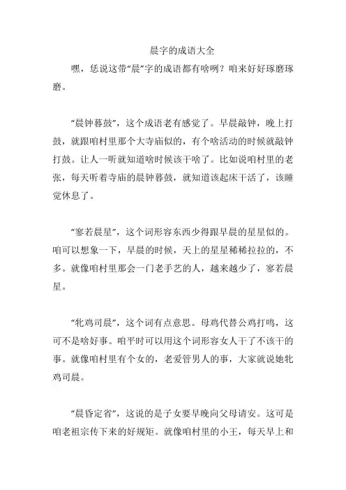 晨字的成语大全
