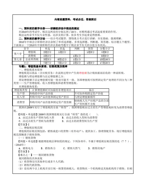 中级经济法预科讲义