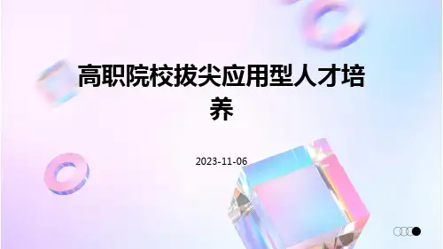 高职院校拔尖应用型人才培养