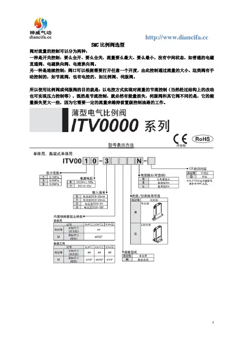 SMC比例阀选型