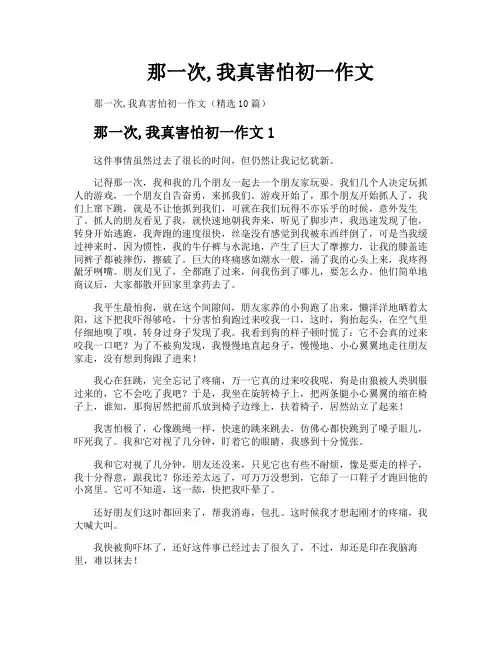 那一次我真害怕初一作文