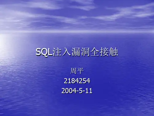 SQL注入漏洞全接触