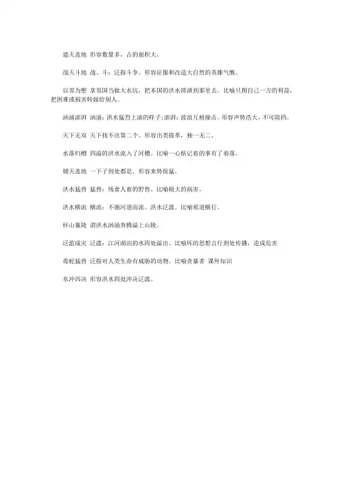 描写洪水的成语
