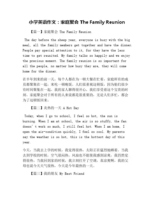 小学英语作文：家庭聚会 The Family Reunion