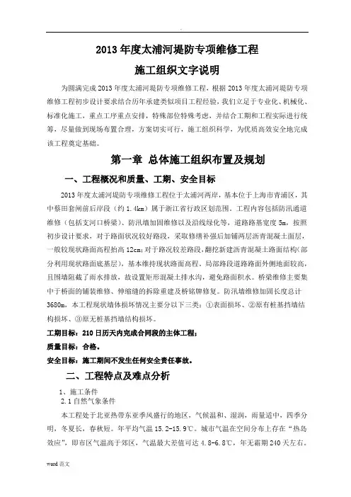 防汛道路-施工设计方案与对策