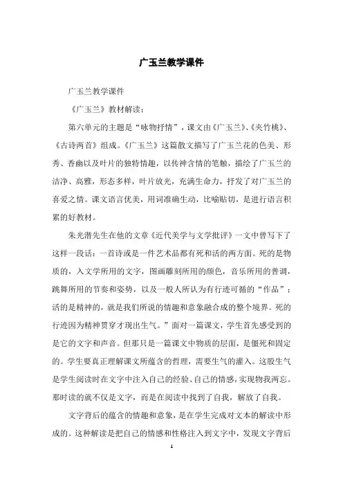 广玉兰教学课件