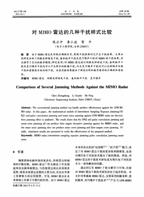 对MIMO雷达的几种干扰样式比较