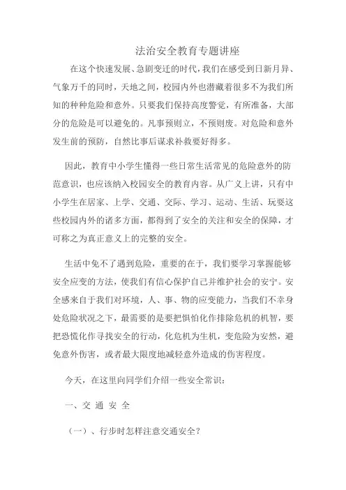 法治安全教育专题讲座   