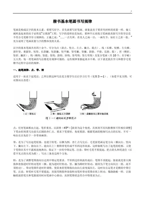 楷书基本笔画书写规律颜体楷书笔法