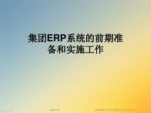 集团ERP系统的前期准备和实施工作
