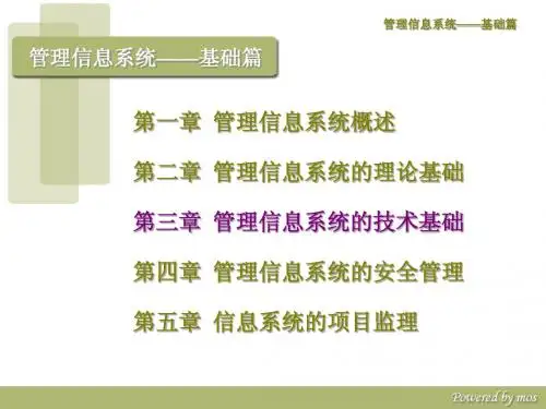 第三章 管理信息系统的技术基础