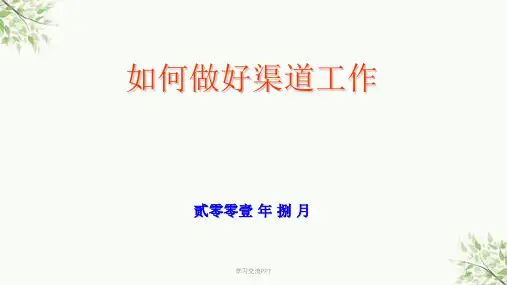 销售渠道管理规划ppt课件
