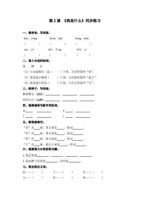 《我是什么》同步练习