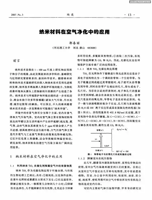 纳米材料在空气净化中的应用