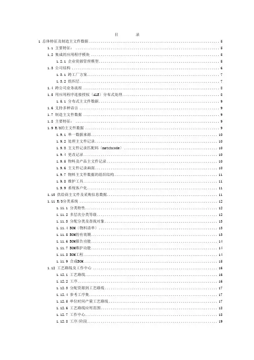 SAP-PP功能详解