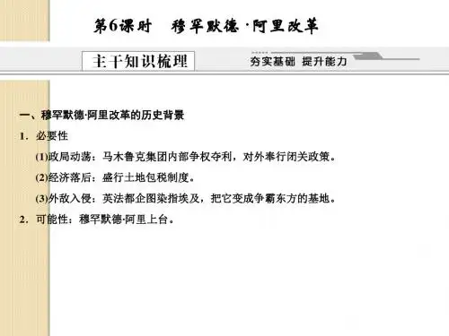 历史：2012届高考复习：1.6《穆罕默德·阿里改革》课件(新人教版选修1)
