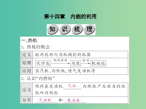 中考物理 第十四章 内能的利用基础训练复习 新人教版
