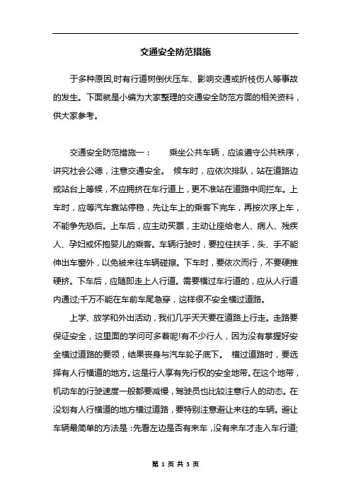 交通安全防范措施 2