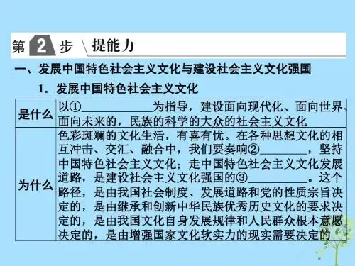 高考政治文化生活专题十二发展中国特色社会主义文化考点42建设社会主义文化强国课件新人教版
