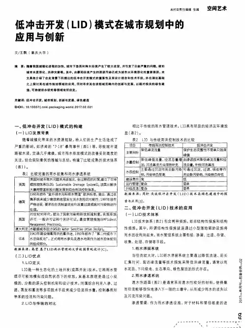 低冲击开发(LID)模式在城市规划中的应用与创新