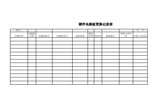 硬件电路板更换记录表