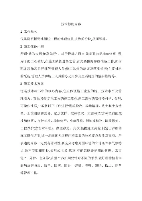 技术标的内容