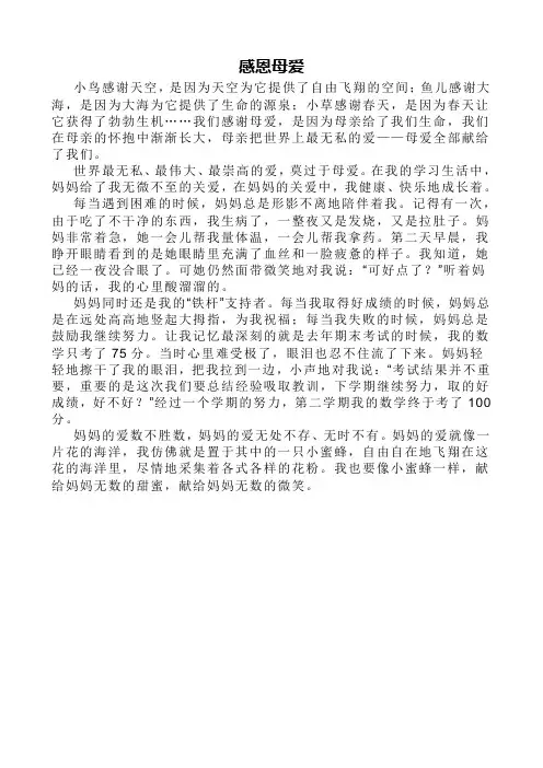 感恩    感恩母爱