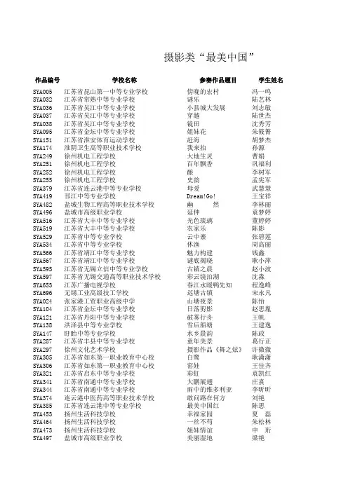 摄影类作品获奖名单