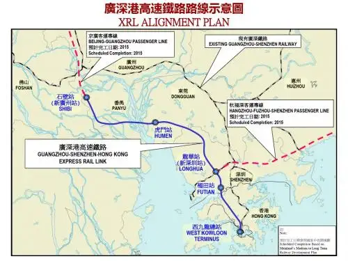 广深港高速铁路路线示意图.