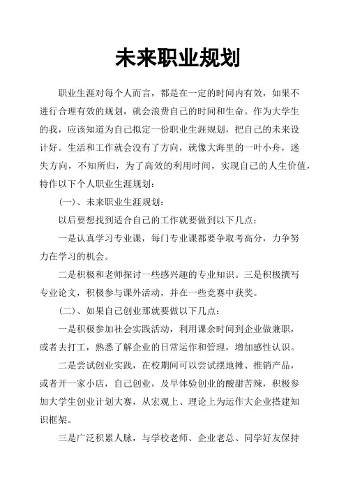 未来职业规划