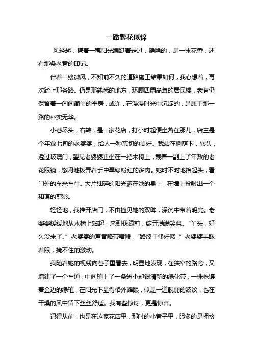 初三作文：一路繁花似锦作文800字