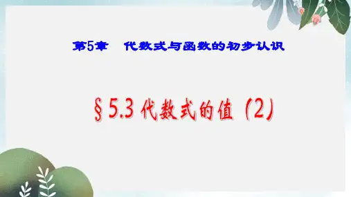 七年级数学上册第五章代数式与函数的初步认识5.3代数式的值5.3.2代数式的值习题课课件2新版青岛版