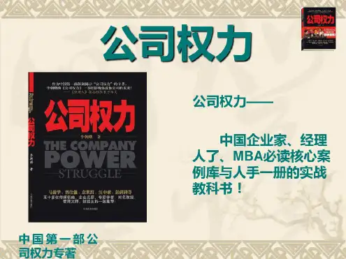 中国第一本公司权力专著《公司权力》精华手册浓缩版