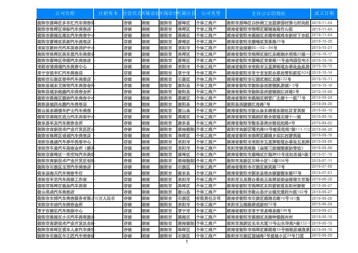 2020湖南衡阳汽车美容装饰店名录613家