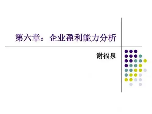 第六章:企业盈利能力分析