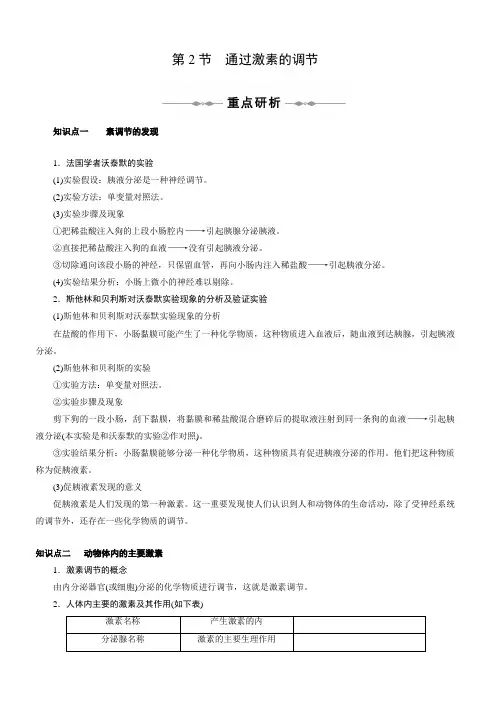 高中生物必修三—激素调节含答案