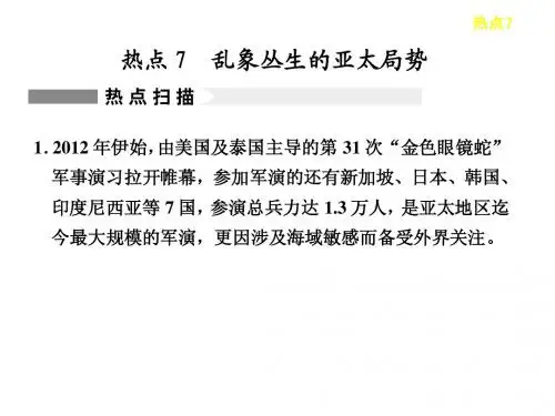 2013届高考历史二轮复习热点课件：热点7 乱象丛生的亚太局势