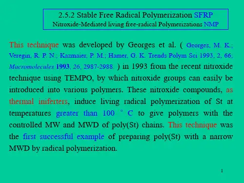 Nitroxide-Mediated living free-radical PolymerizationsNMP